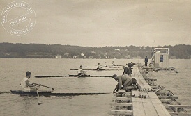 Start bei einer Ruderregatta auf dem Starnberger See im Jahre 1925